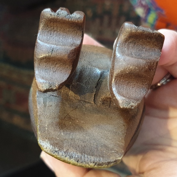 Carved wooden owl decoration 10x6x6cm painted wood carving - Picture 7 of 8